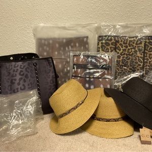 Women’s hats and vinyl bags